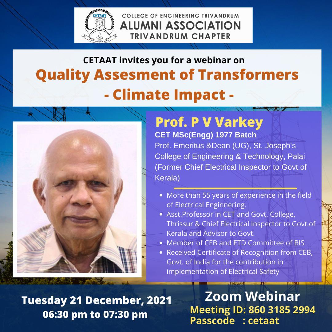 CETAAT Webinar on Quality Assesment of Transformers - Climate Impact -