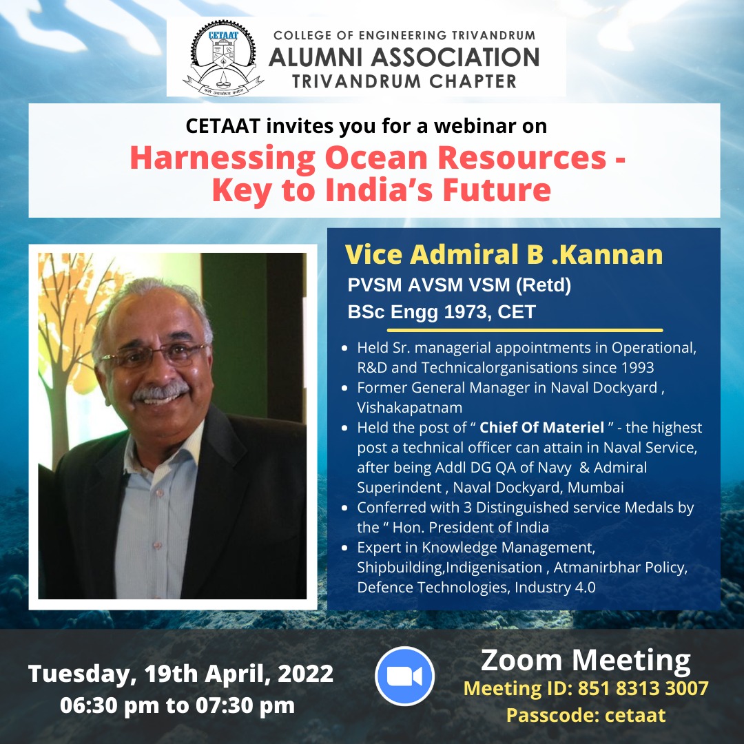 Webinar on Harnessing Ocean  Resources - Key to India’s Future