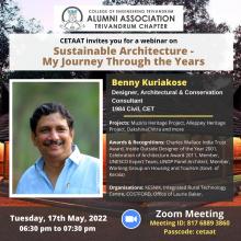 Webinar on Sustainable Architecture - My Journey Through the Years